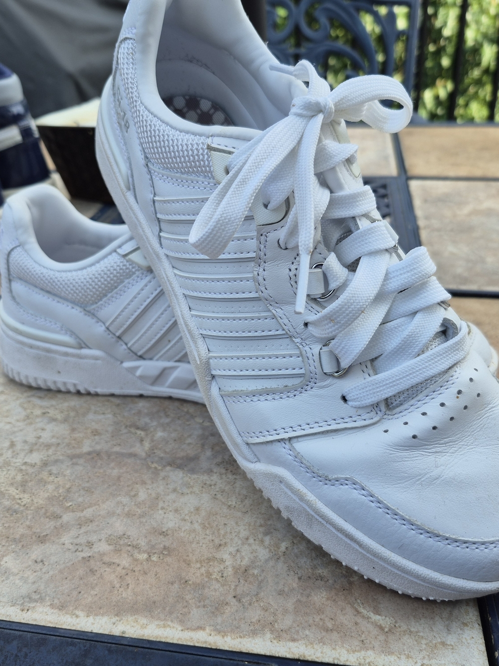 K-Swiss White Men's Lace-Up Sneakers